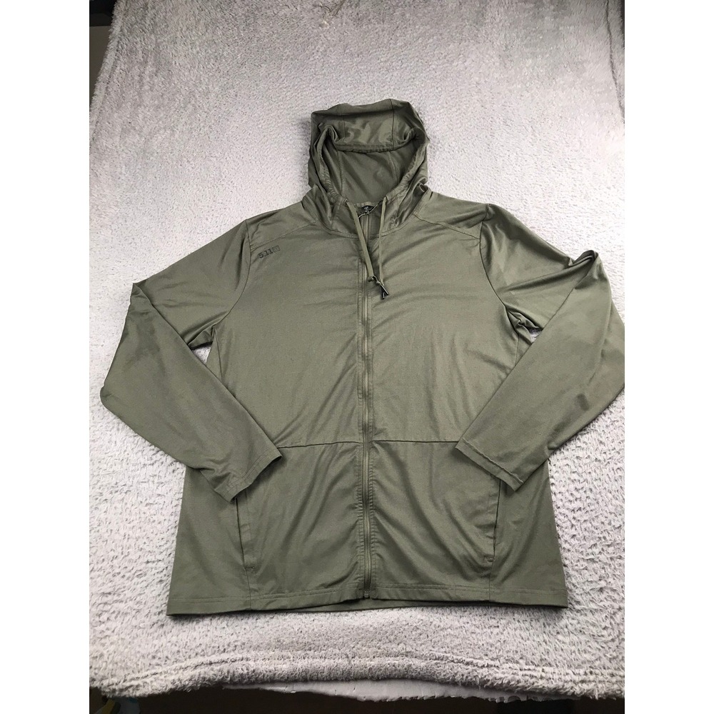 5.11 Tactical PT-R Forged Full Zip Hoodie Mens L Green Physical Training Jacket